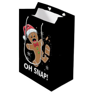Sac Cadeau Moyen Gingerbread Man Oh Snap Christmas Funny Cookie