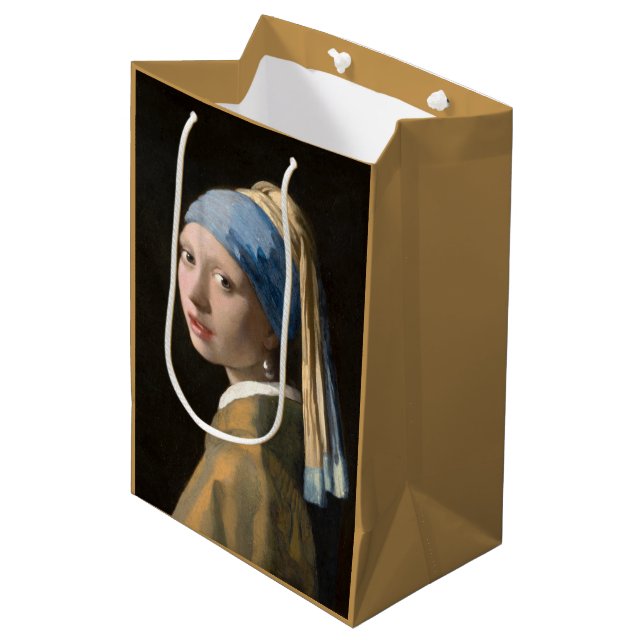Sac Cadeau Moyen Girl with the pearl earring - Johannes Vermeer (Devant Angle)