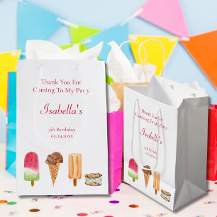 Sac Cadeau Moyen Glace à l'eau et sucettes de glace d'anniversaire