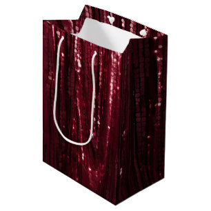Sac Cadeau Moyen Glam Burgundy Red Glitzy Mariage