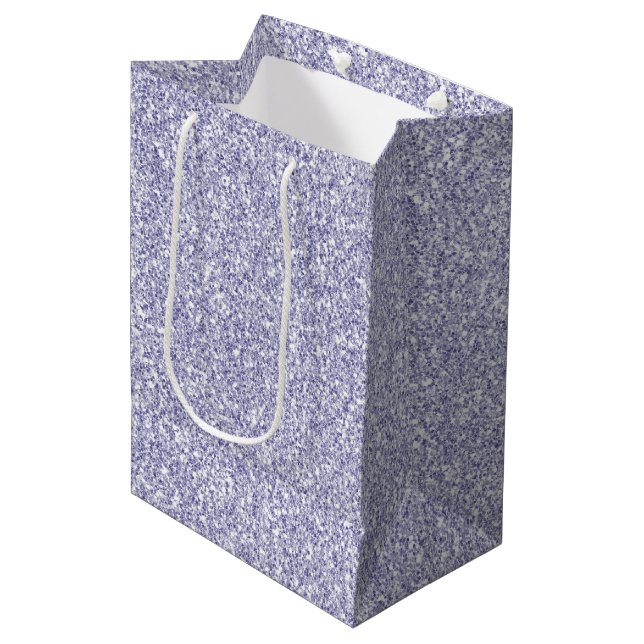 Sac Cadeau Moyen Glam Lavender Lilac Purple Glitter (Devant Angle)
