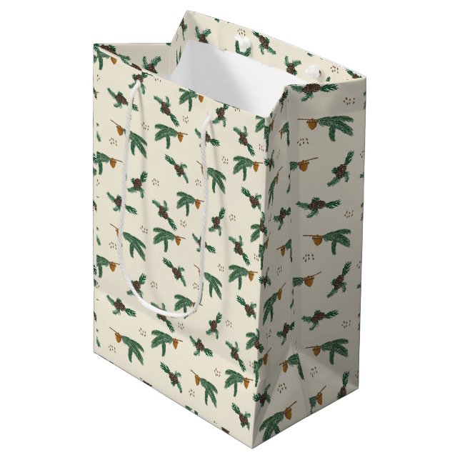 Sac Cadeau Moyen Glands de chêne et ananas (Devant Angle)