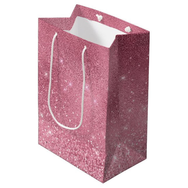 Sac Cadeau Moyen Glitz rose (Devant Angle)