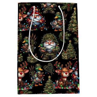 Sac Cadeau Moyen Gnomes camouflés pour la chasse au canard