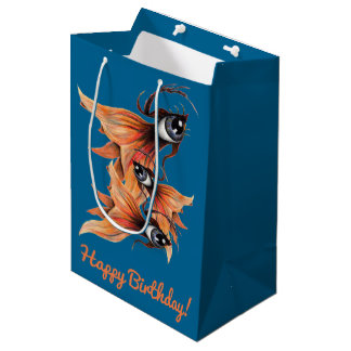 Sac Cadeau Moyen Golden Eye Surreal Goldfish Fantasy Art Anniversai