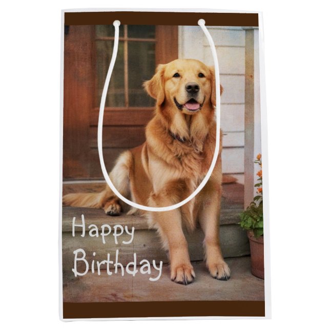 Sac Cadeau Moyen Golden Retriever (Devant)