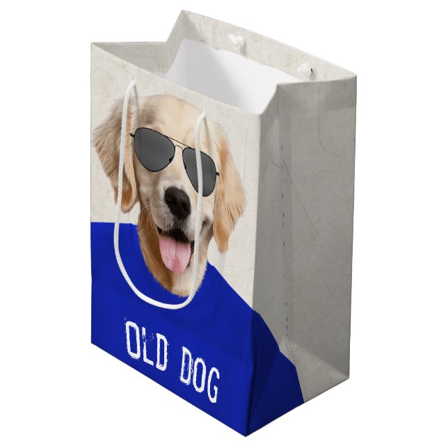 Sac Cadeau Moyen Golden Retriever Anniversaire Humour moyen Cadeau  (Devant Angle)