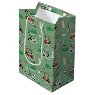 Sac Cadeau Moyen Golf Carts Moderne Golfer Golf Thème Motif