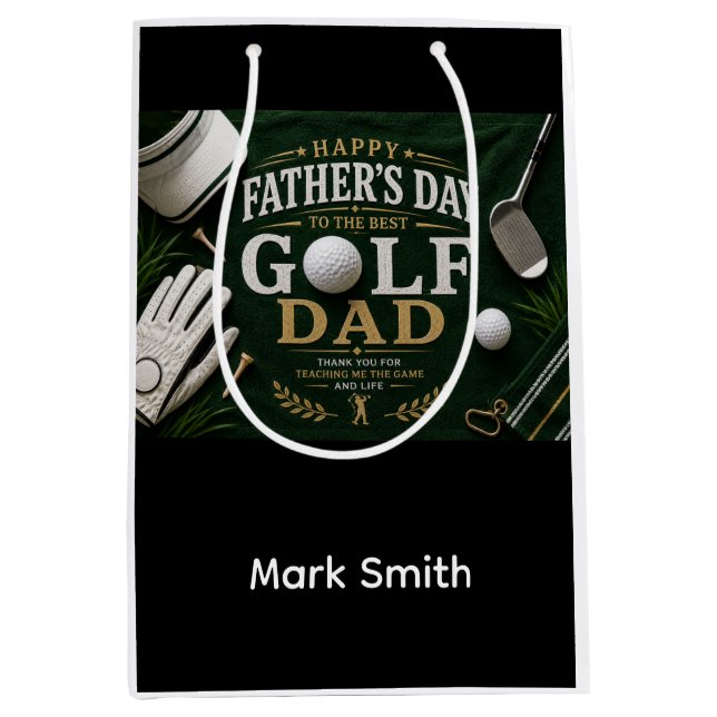 Sac Cadeau Moyen Golf Fête des Pères  (Devant)