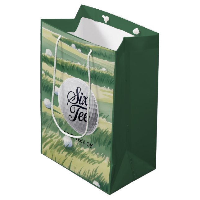 Sac Cadeau Moyen Golf Theme 60 & Tee’d Off Birthday Party  (Devant Angle)
