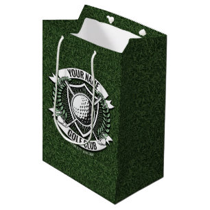 Sac Cadeau Moyen Golfeur de golf personnalisé NOM Pelouse Clubhouse