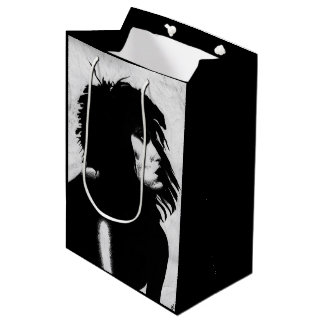 Sac Cadeau Moyen Goth Goddess Portrait original Art noir blanc