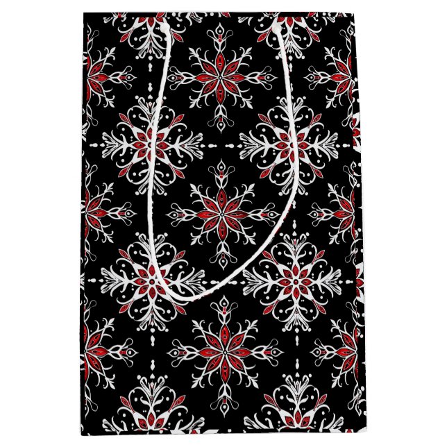Sac Cadeau Moyen Gothic Spooky Christmas snowflakes (Devant)