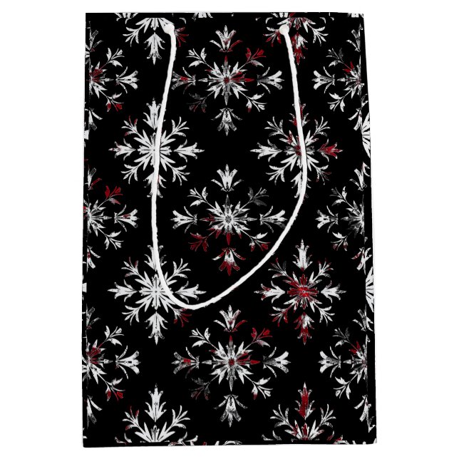 Sac Cadeau Moyen Gothic Spooky Christmas snowflakes (Devant)