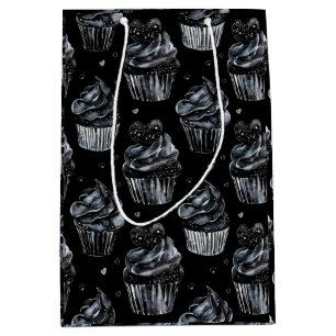 Sac Cadeau Moyen Gothique Cute Haunted Cupcakes avec Coeurs