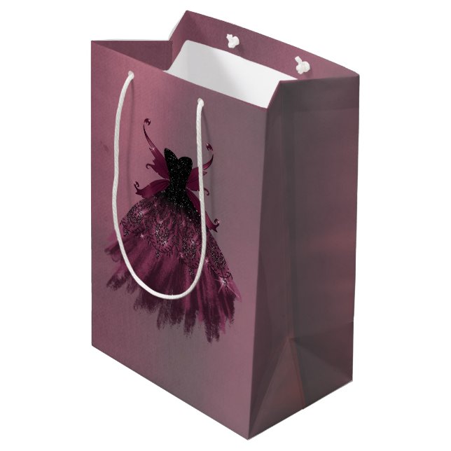 Sac Cadeau Moyen Gothique Fairy Fuchsia Gown | Punk Rock rose Magen (Dos Angle)