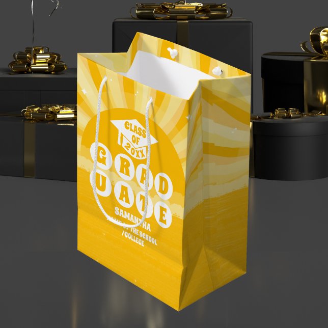 Sac Cadeau Moyen Graduation Retro Sunshine (Créateur téléchargé)