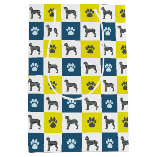 Sac Cadeau Moyen Grande Danse Chien et Empreinte de patte Grille Ja