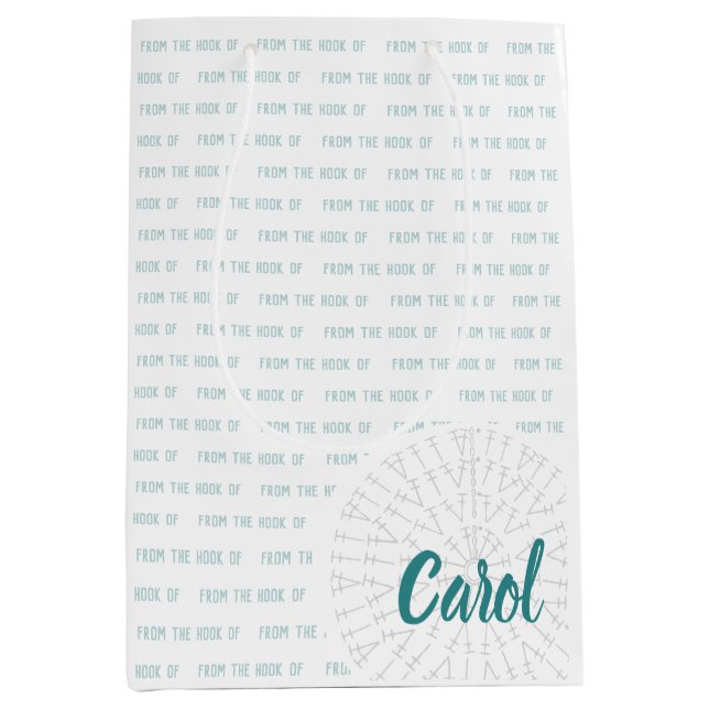 Sac Cadeau Moyen Graphique crochet couleur personnalisé (Devant)