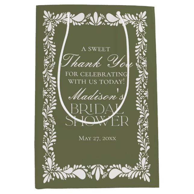 Sac Cadeau Moyen Green Talavera Carrelage Fiesta Fête des mariées F (Devant)