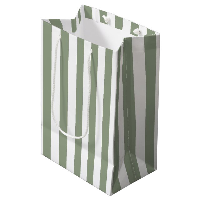 Sac Cadeau Moyen Grille verte et blanche (Devant Angle)