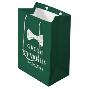Sac Cadeau Moyen Groom Emerald Green Élégant Cadeaux modernes Maria
