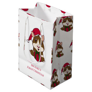 Sac Cadeau Moyen Guinéen Pig First Christmas Jote Pet Personnalisé