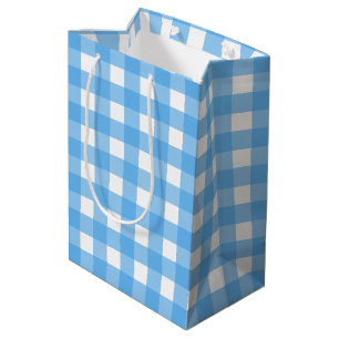 Sac Cadeau Moyen Guingan de bleu de ciel