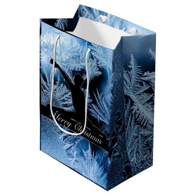 Sac Cadeau Moyen Gymnastique "Joyeux Noël" Frozen (Devant Angle)