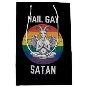 Sac Cadeau Moyen Hail Gay Satan Funny Goth Gothique Goat LGBTQ