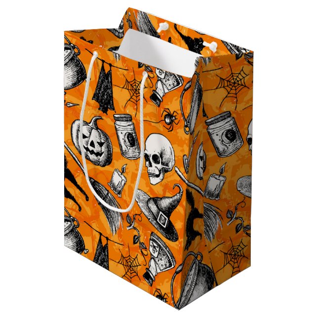 Sac Cadeau Moyen Halloween (Devant Angle)