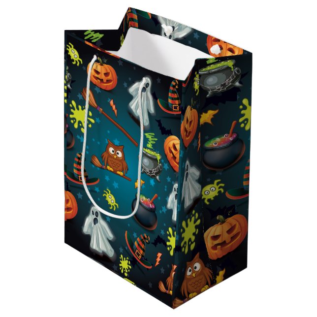 Sac Cadeau Moyen Halloween (Devant Angle)