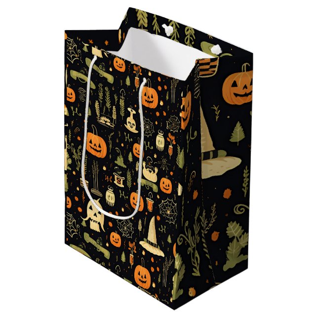 Sac Cadeau Moyen Halloween (Devant Angle)
