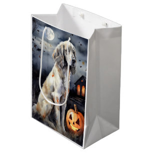 Sac Cadeau Moyen Halloween Anglais Setter Avec Scentation Citrouill
