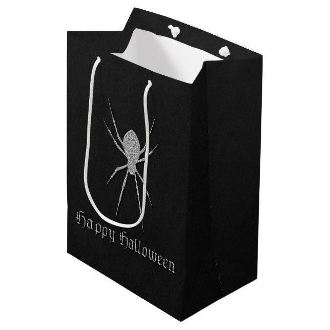 Sac Cadeau Moyen Halloween argentée (Devant Angle)