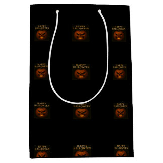 Sac cadeau moyen Halloween Citrouille en colère