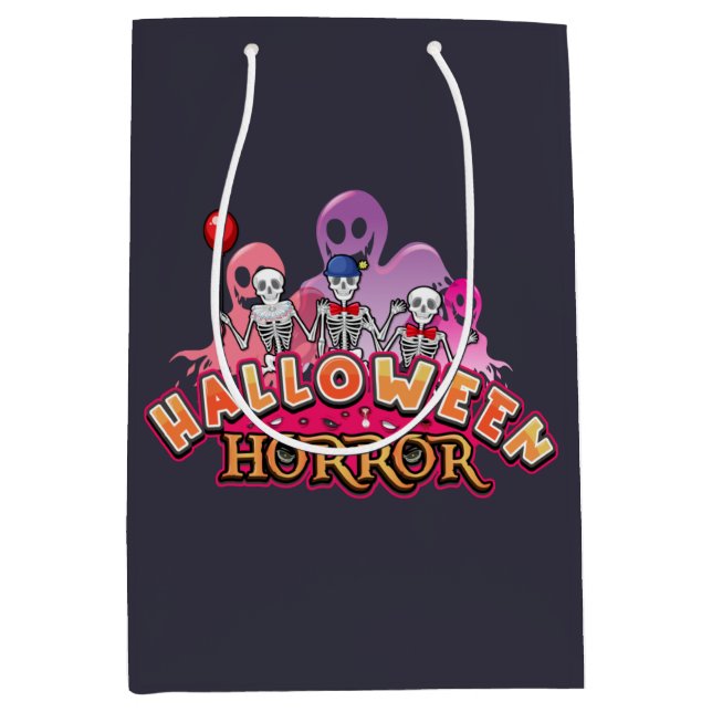 Sac Cadeau Moyen Halloween Clowns effrayants Horreur (Devant)