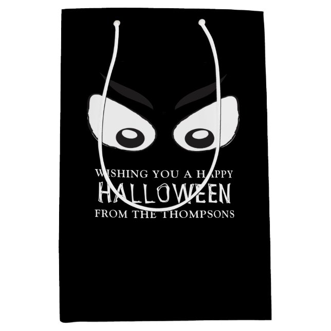 Sac Cadeau Moyen Halloween Éffrayant effrayant fantôme yeux Whimsic (Devant)