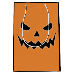 Sac Cadeau Moyen Halloween Éffrayant Jack-o'-lantern visage Citroui