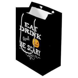Sac Cadeau Moyen Halloween fête manger Boire et être effrayant visa