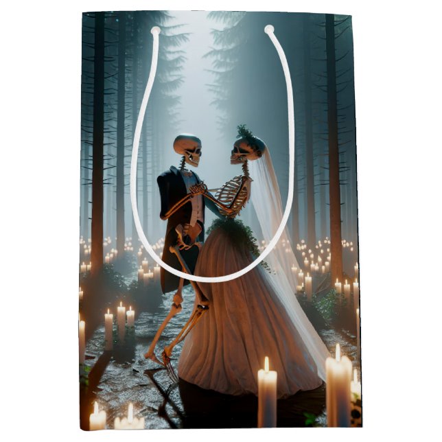 Sac Cadeau Moyen Halloween mariée et danse de chambre (Devant)