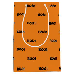 Sac Cadeau Moyen Halloween Scary Boo ! globes oculaires noir orange