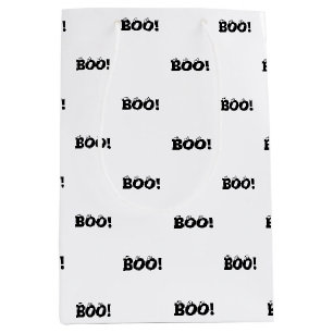 Sac Cadeau Moyen Halloween Scary Boo ! lunettes noir blanc motif