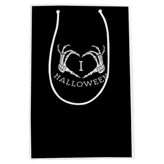 Sac Cadeau Moyen Halloween Skeleton Heart Fall (Devant)