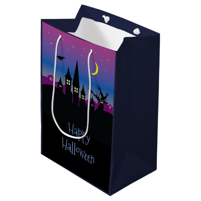 Sac Cadeau Moyen Halloween Spooktacular Déplaisant Haunted House Pa (Devant Angle)