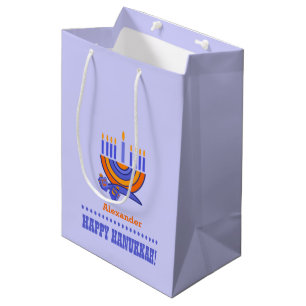 Sac Cadeau Moyen Hanoukka nommé fait sur commande/sacs cadeau de