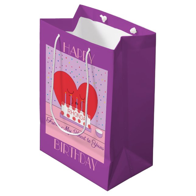 Sac Cadeau Moyen Happy Birthday, From My Heart to Yours II: (Devant Angle)