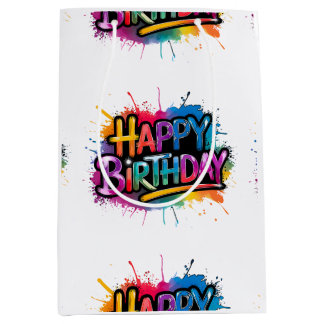 Sac Cadeau Moyen Happy Birthday Gift Bag Design
