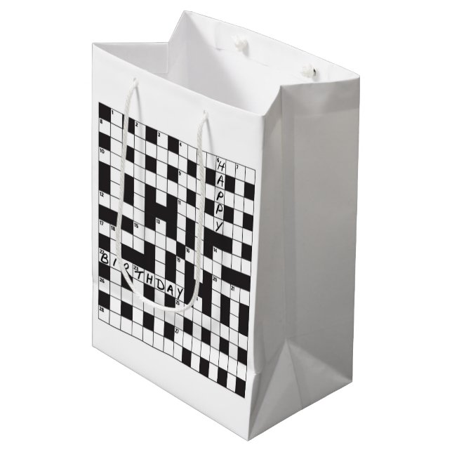 Sac Cadeau Moyen Happy Birthday Gift Bag - For crossword lovers (Devant Angle)