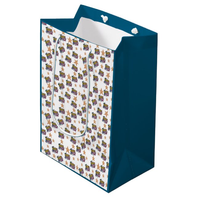 Sac Cadeau Moyen Happy Birthday wrapping paper (Devant Angle)